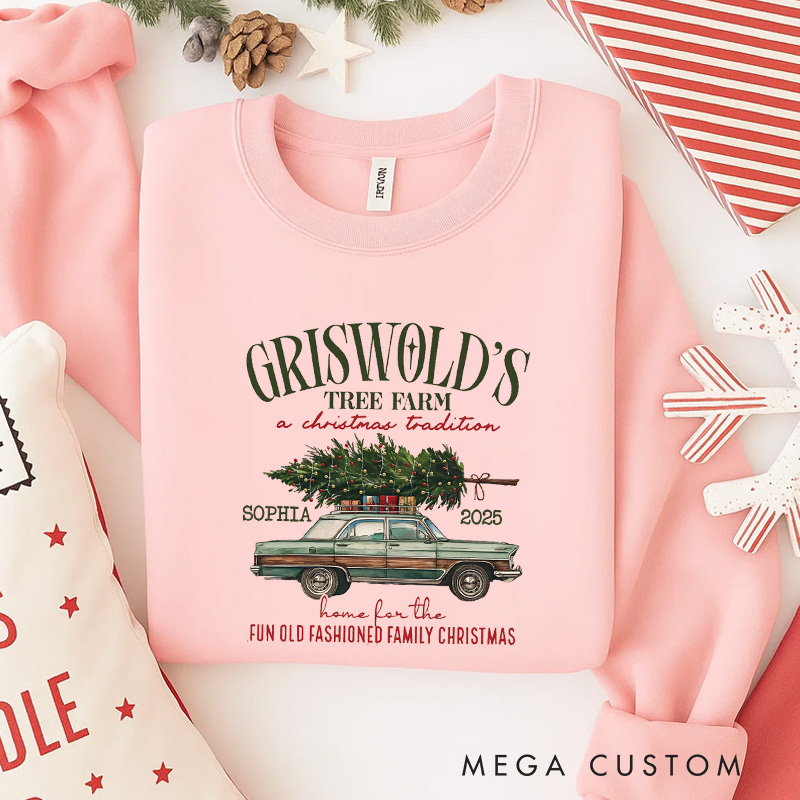 Personalized Traditional Tree Farm Christmas Movies Classic Sweatshirt Christmas Film Crewneck Movie Holiday Shirt