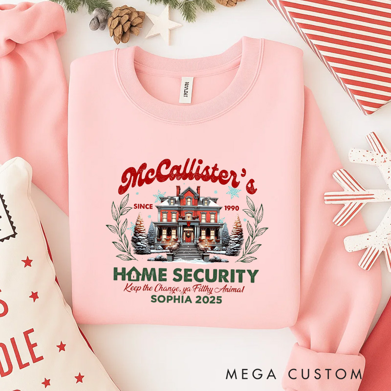 Personalized Home Security Christmas Movies Classic Sweatshirt Christmas Film Crewneck Movie Holiday Shirt