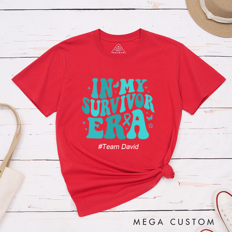 Personalized In My Survivor Era Cervical Cancer Awareness Warrior T-Shirt