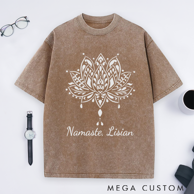 Personalized Namaste T-Shirt with Elegant Lotus Design Perfect Gift for Yoga Lover and Daily Wear