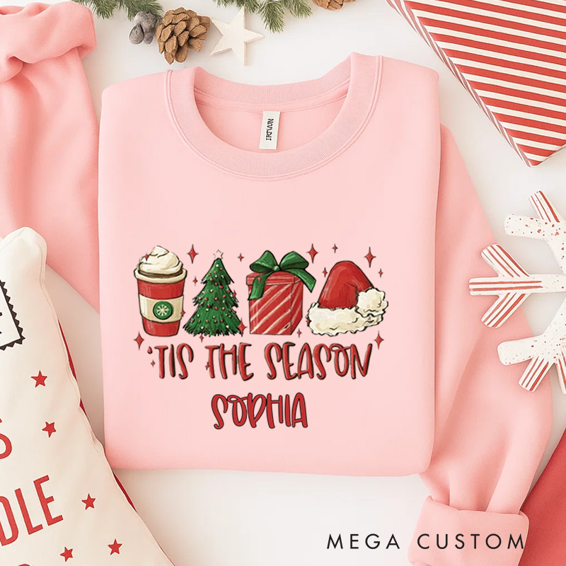 Personalized Classic Sweatshirts Christmas Tis the Season Sweatshirt