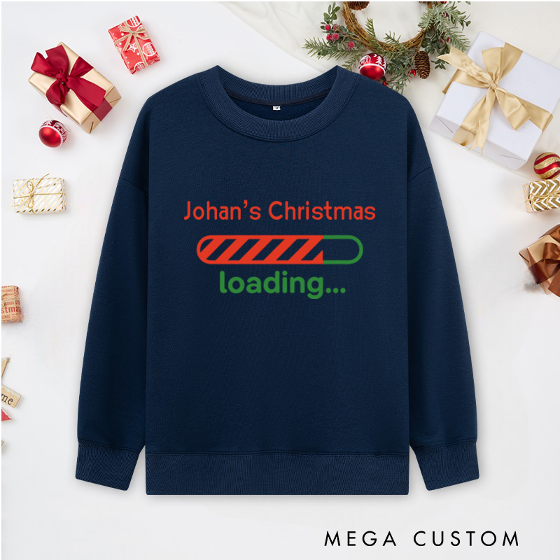 Personalized Funny Christmas Loading Bar Sweatshirts Computer Technology Lovers Sweatshirts Christmas Gift for Geek