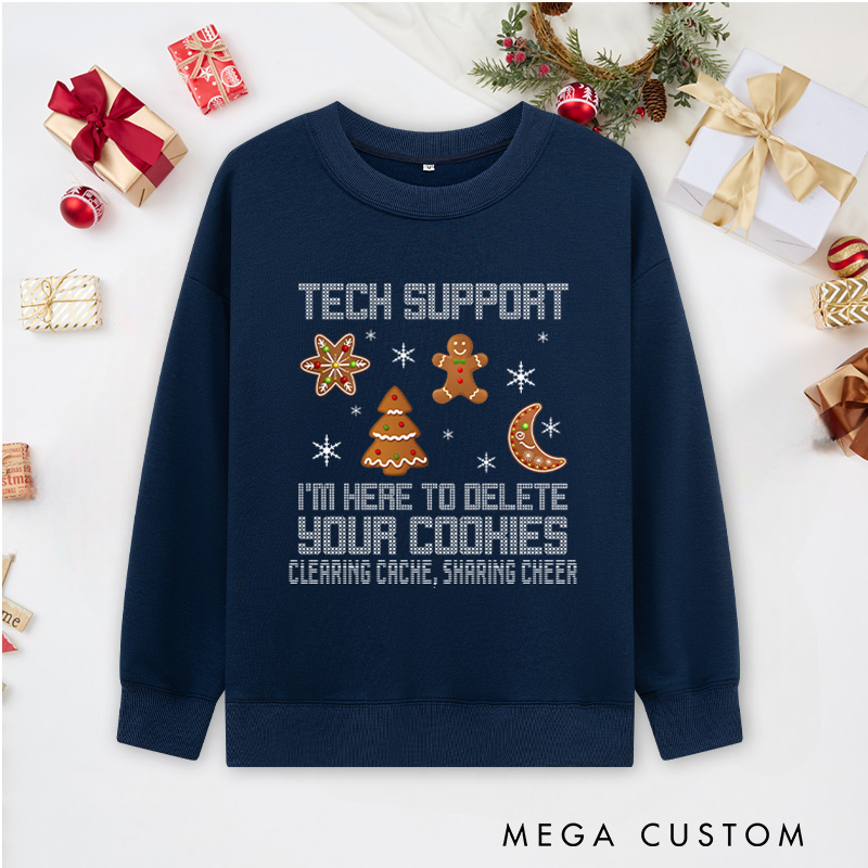 Personalized Funny Christmas Tech Support Classic Sweatshirts Computer Programmer Lovers Sweatshirts Christmas Gift for Geek