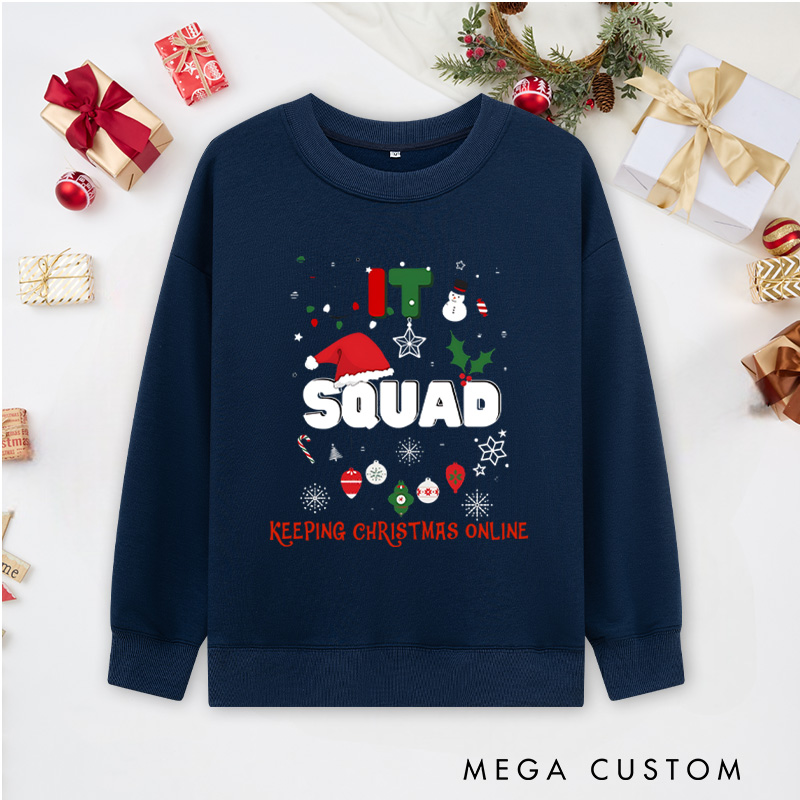 Personalized It Squad Christmas Sweatshirts Tech Teams Sweatshirts Computer Technology Lovers Sweatshirts Christmas Gift for Geek Nerd
