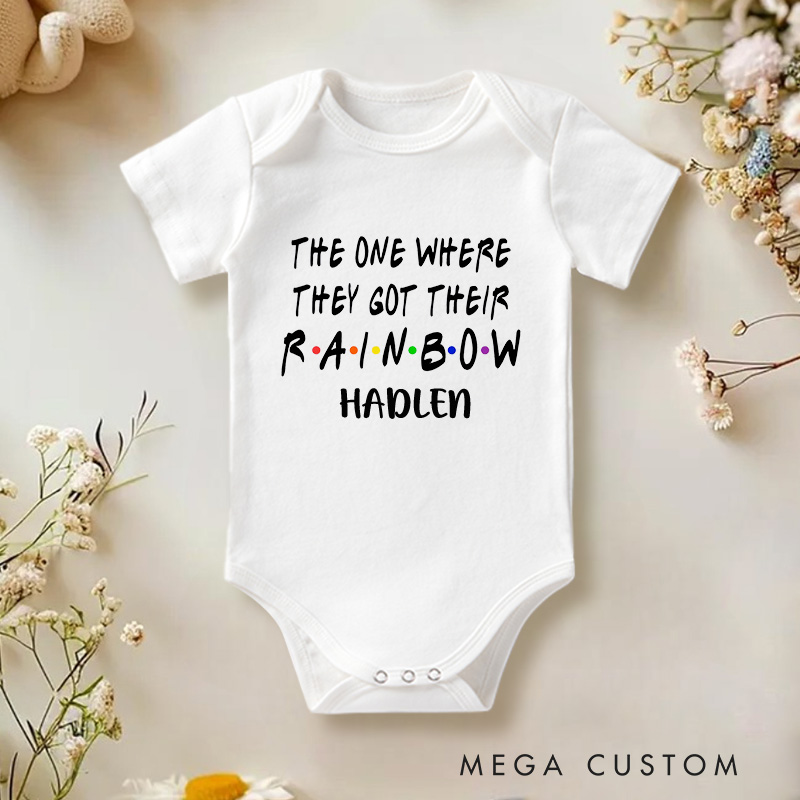 Personalized The One Where They Got Their Rainbow Baby Onesie Funny Baby Gift