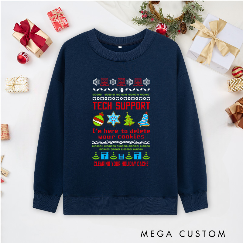 Personalized Tech Support Christmas Classic Sweatshirts Programmer Computer Technology Lovers Sweatshirts Christmas Gift for Geek 