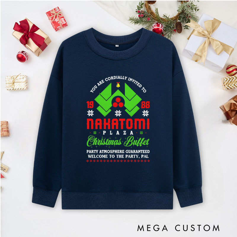 Personalized Christmas Buffet Classic Sweatshirts Retro Movie Enthusiasts Sweatshirts Christmas Gift for Geek