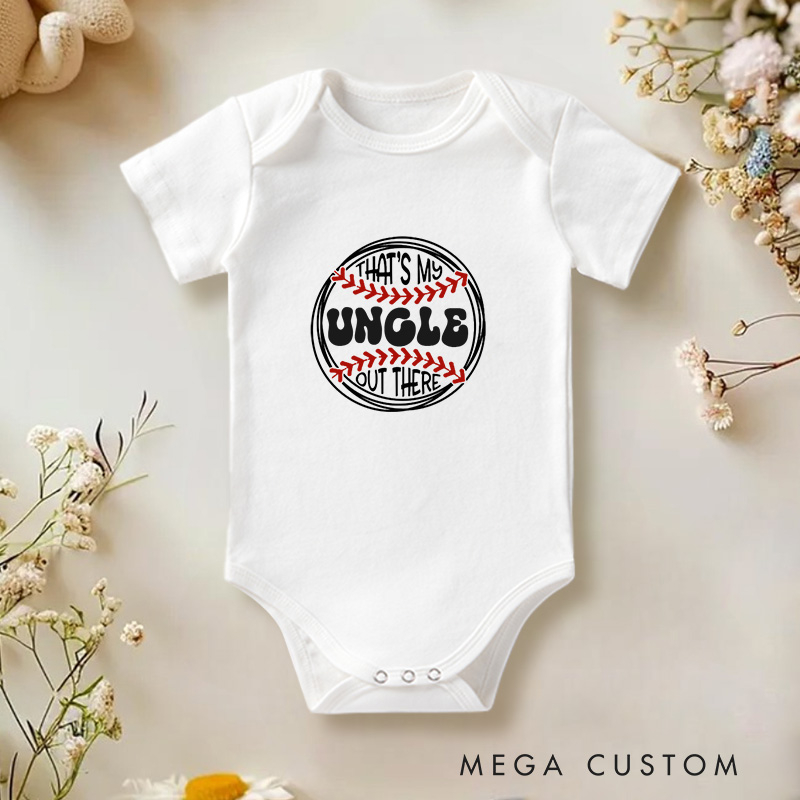 Personalized That's My Uncle Out There Celebrating Support for Sports-Loving Uncles Baby Onesie