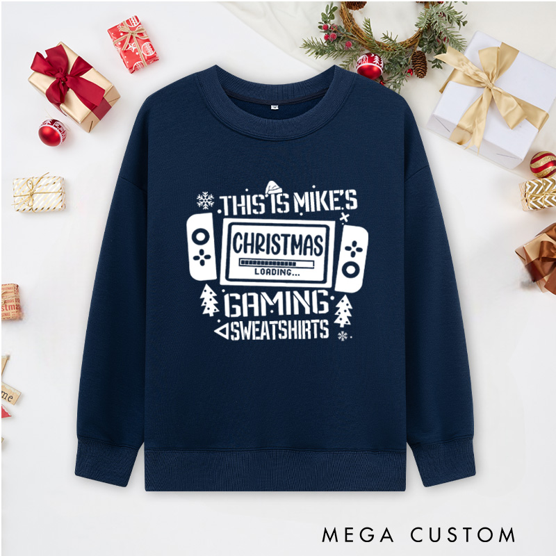 Personalized Christmas Gaming Classic Sweatshirts Game Enthusiasts Sweatshirts Christmas Gift for Geek Nerd