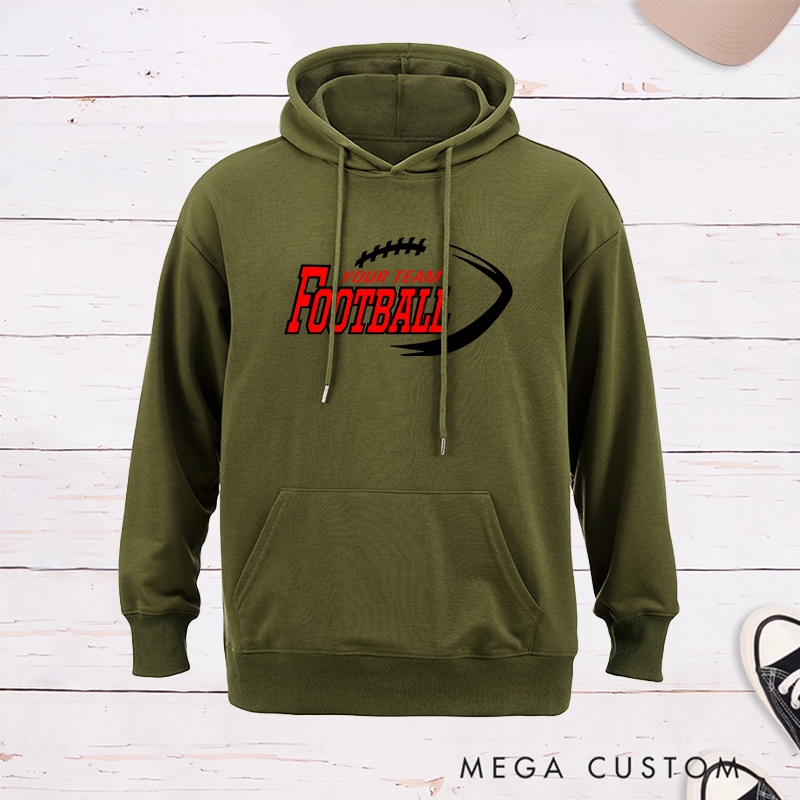 Personalized American Football Hoodie with Your Custom Team Name