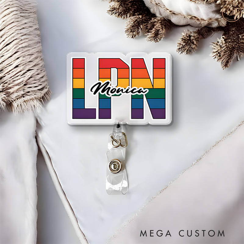 Personalized Nurse Badge Reel Customized LPN Nurse Design Badge Holder Nurse Badge Staff Reel Gift 