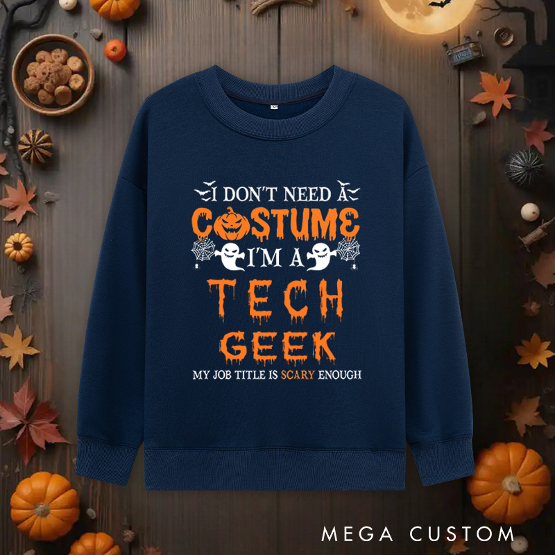 Personalized Geek Halloween Classic Sweatshirts Technology Lover Sweatshirts Halloween Gift for Geek Nerd