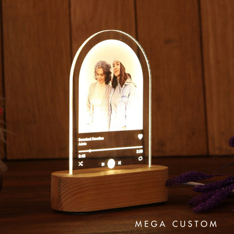 Personalize Gift with Photo Light Custom Light Up Picture Song Plaque