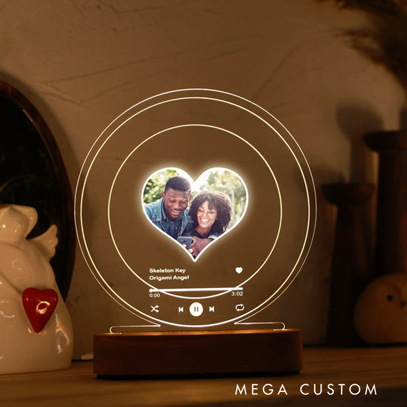 Personalize Gift with Photo Light Custom Light Up Picture Song Plaque