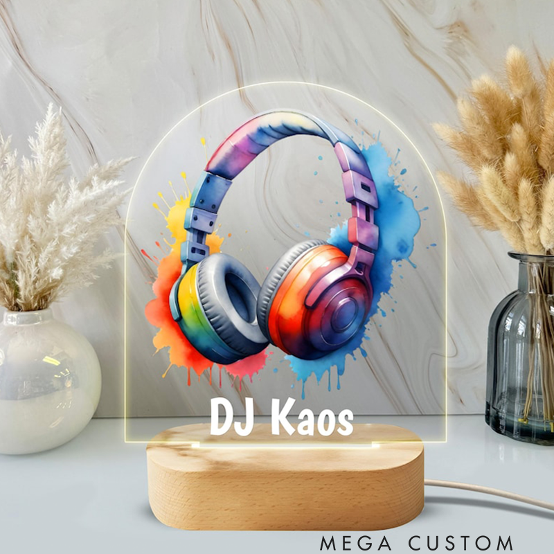 Personalized DJ Night Light Custom LED Lamp for Music Lovers Perfect Gift for DJs Unique Room Decor