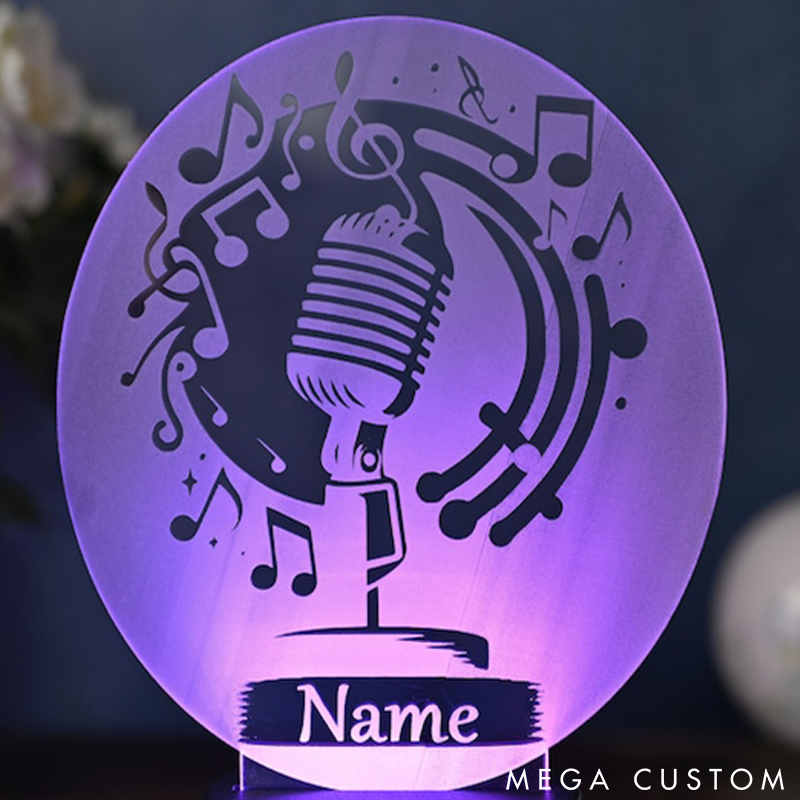 Personalized LED Lamp for Singers Perfect Musician Gift Idea Night Light for Music Lovers