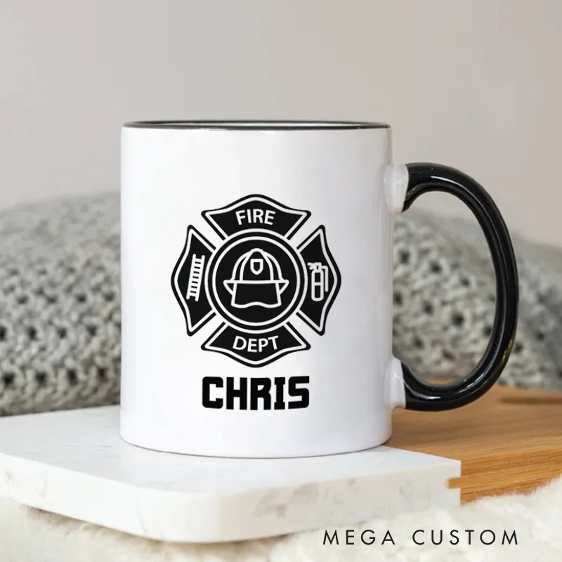 Firefighter Mug Classic Maltese Cross Fire Department Themed Coffee Mug Gift for Colleagues and Friends