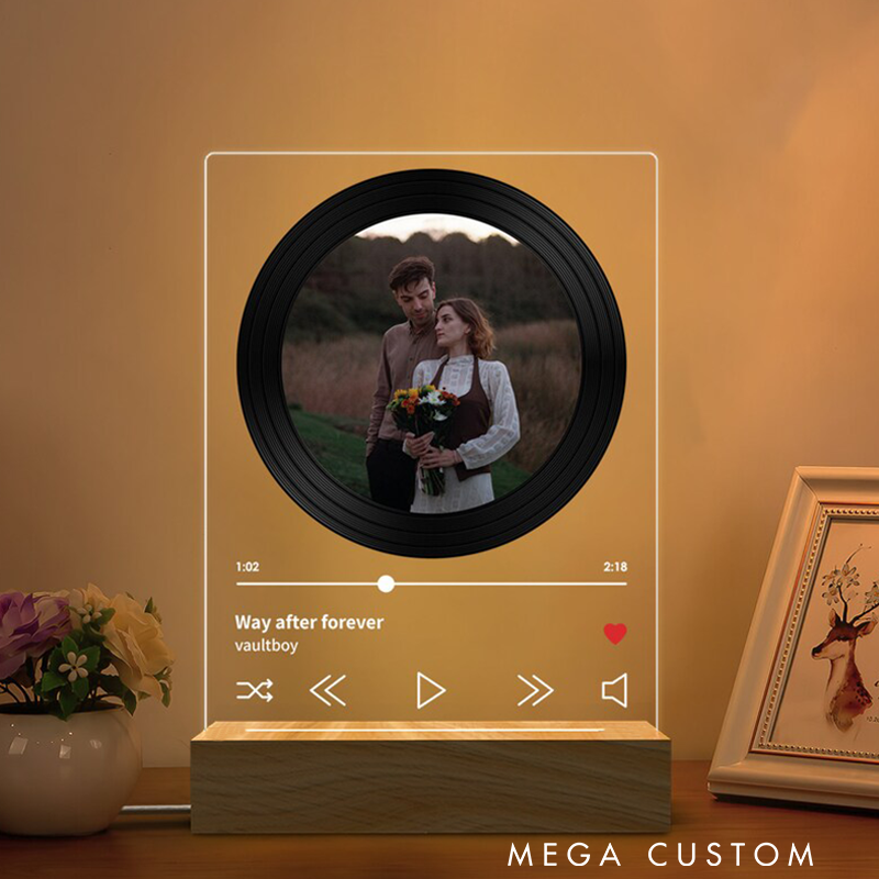 Personalized Song Plaque Night Light Custom Night Light Gifts Acrylic Music Plaque