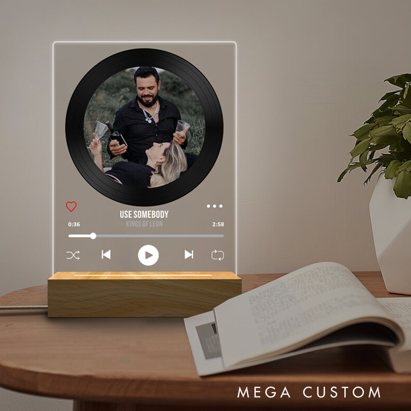 Personalized Picture Acrylic Song Plaque Custom Music Album Cover LED Night Light