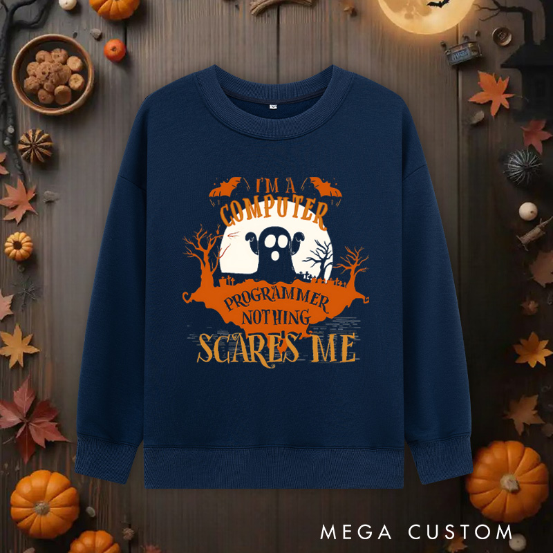 Personalized a Geeky Halloween Statement Sweatshirts Programmer Technology Computer Lover Sweatshirts Gift for Geek