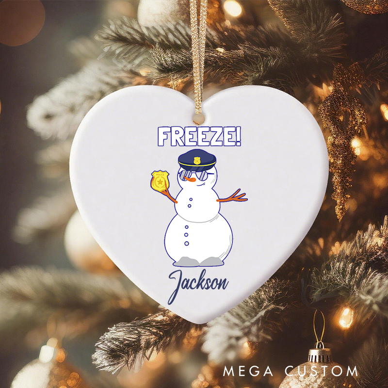 Personalized Police Officer Christmas Ornament Freeze Snowman Holiday Decor