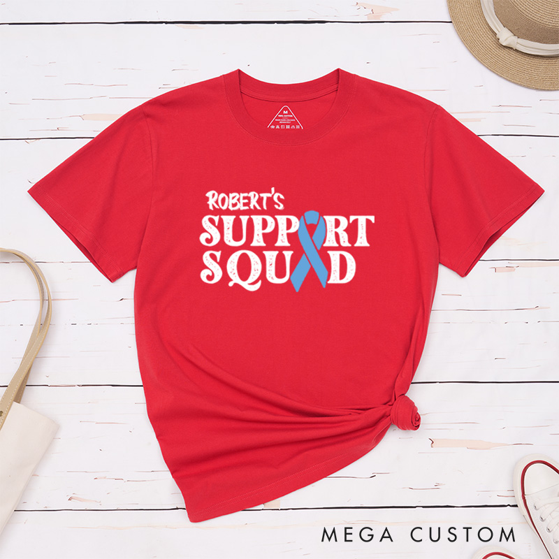 Personalized Colon Cancer Support Squad Cancer Awareness Fighter T-Shirt