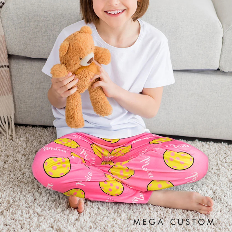 Personalized Sports Themed Pajama Pants with Custom Name and Number 
