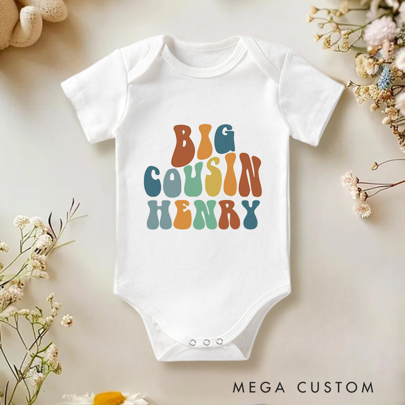 Personalized Big Cousin Baby Onesie Baby Gift for New Mom Nursery Gift
