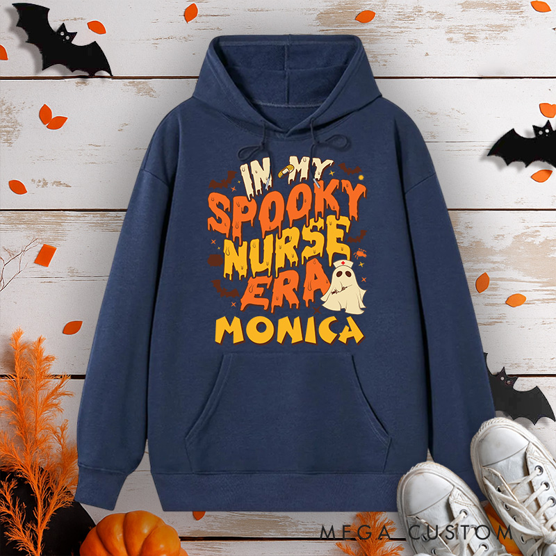 Personalized Hoodies for Nurse Customized In My Spooky Nurse Era Design Hoodies Halloween Nurse Hoodie