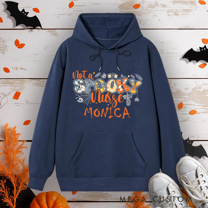 Personalized Hoodies for Nurse Customized Not a Nurse Cute Spooky Design Hoodies Halloween Nurse Hoodie