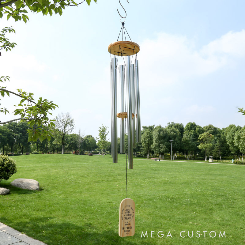 Personalized as for Me and My House We Will Serve Yahweh Wind Chime with Family Name and Date Garden Outdoor Decoration Religious Gift Christian Gift