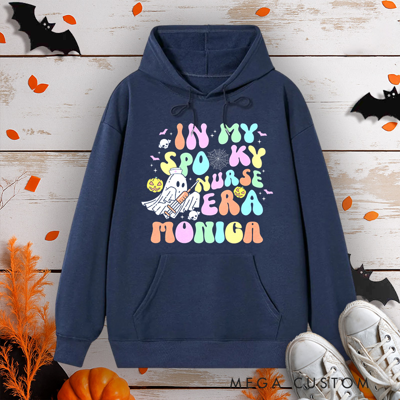 Personalized Hoodies for Nurse Customized In My Spooky Nurse Era Design Hoodies Halloween Nurse Hoodie