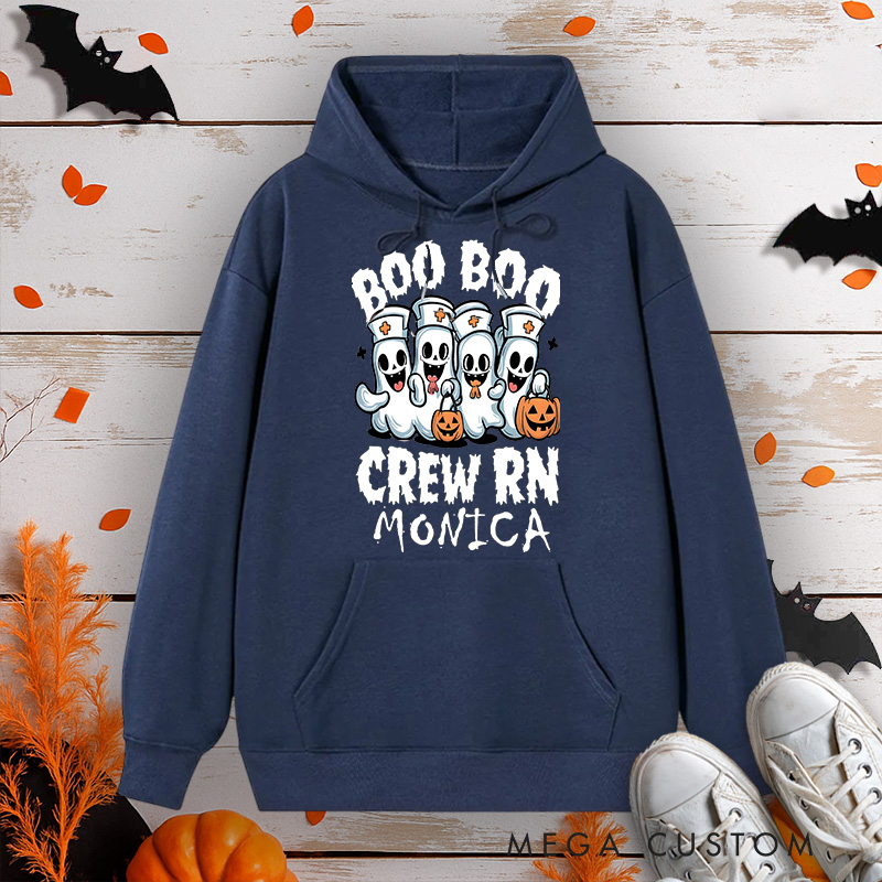 Personalized Hoodies for Nurse Customized Boo Boo Crew RN Design Hoodies Halloween Nurse Hoodie