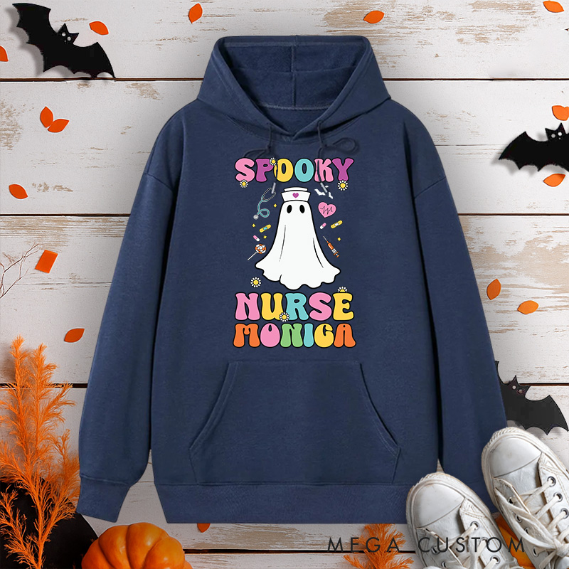 Personalized Hoodies for Nurse Customized Spooky Nurse Design Hoodies Halloween Nurse Hoodie