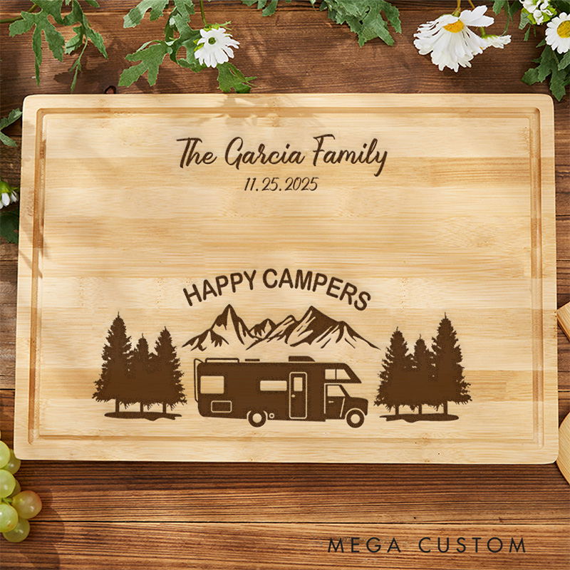 Personalized Camping Cutting Board Engrave Board Outdoor Adventures Lovers Cutting Board Hiking Camping Gift for Family