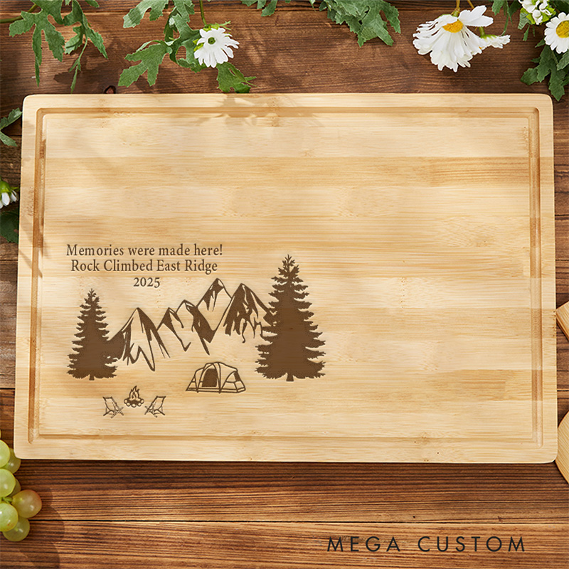 Personalized Outdoor Cutting Board Camping Cutting Board Rock Climber Gift for Adventure Hiking Lover
