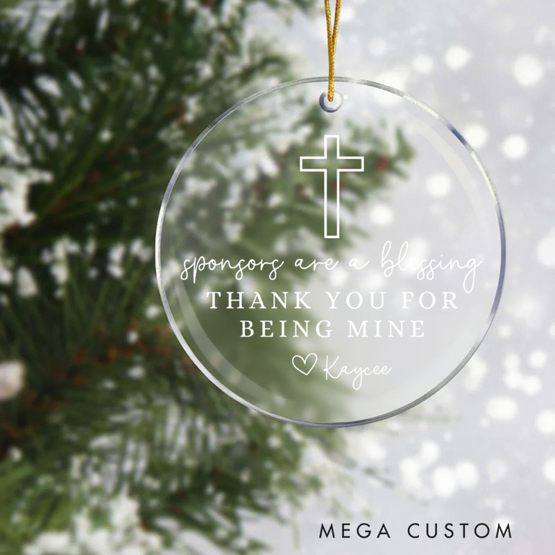Personalized Sponsors are a Blessing Acrylic Ornament with Name Religious Gift Christian Gift
