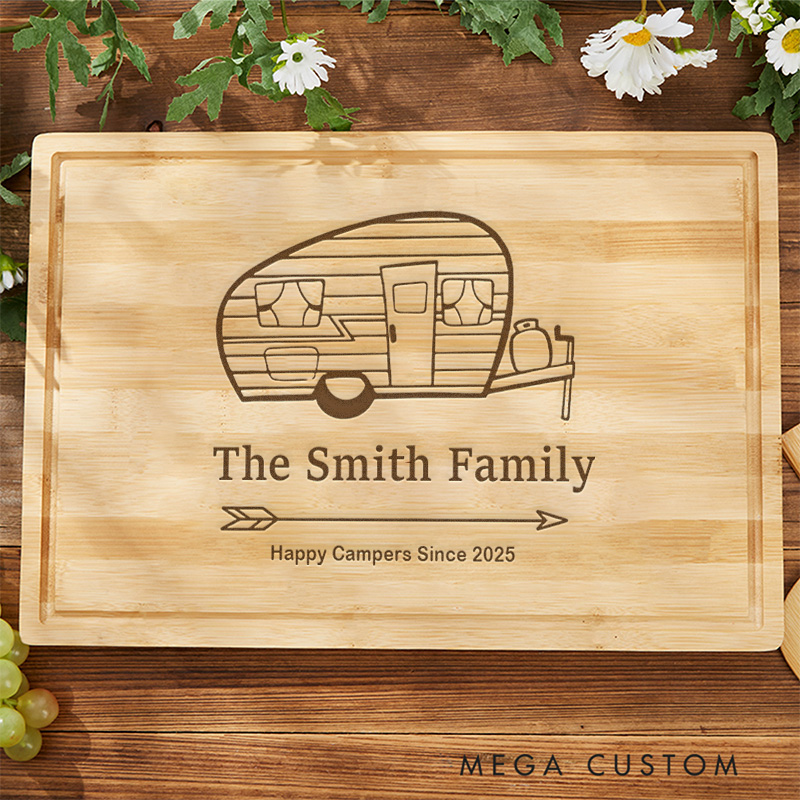 Personalized Engraved Camping Cutting Board Outdoor Adventures Lovers Cutting Board Gift for Hiking Lover