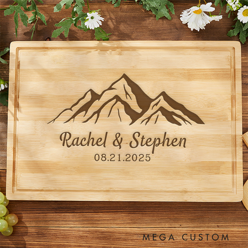Personalized Outdoor Adventures Cutting Board Engraved Cheese Board Camping Hiking Lover Cutting Board Gift for Couple