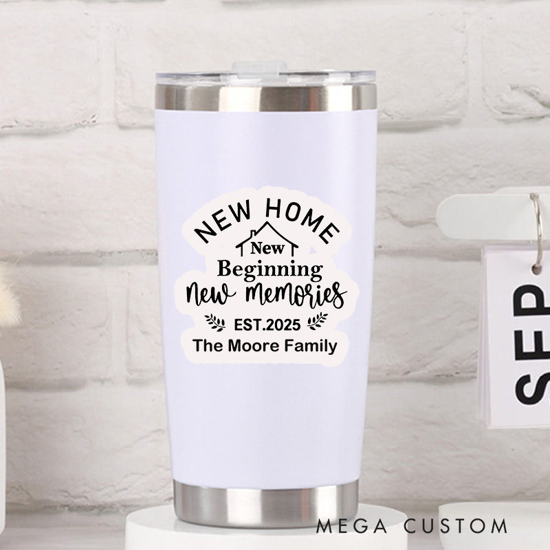 Personalized New Home Stickers New Beginning New Memories Design Custom Housewarming Labels Decorative Moving Stickers for Homeowners Gifts