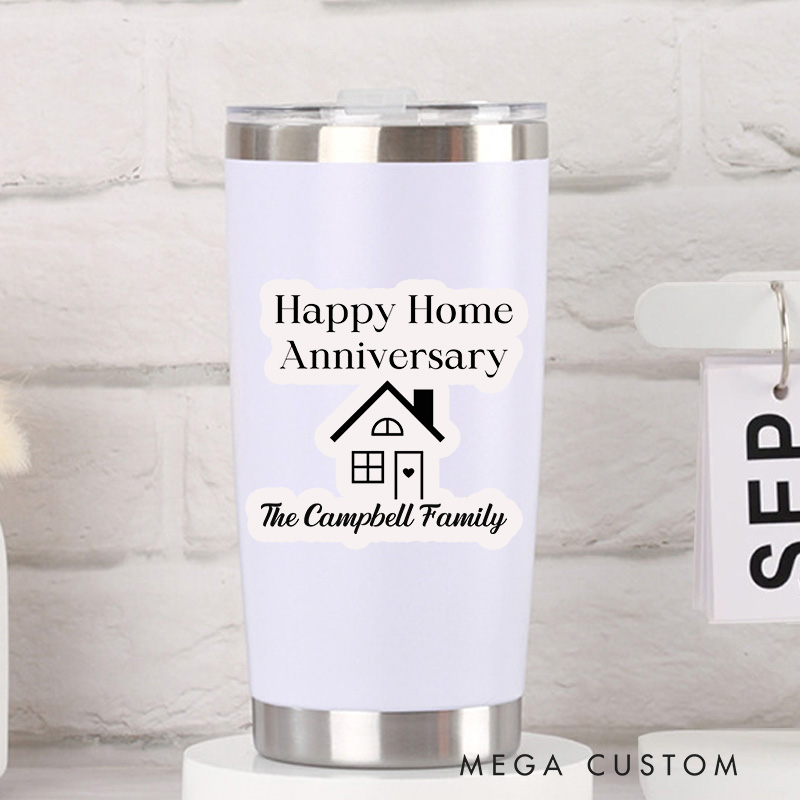 Personalized Happy Home Anniversary Stickers Custom Housewarming Labels Decorative New Home Celebration Stickers for Homeowners Gifts