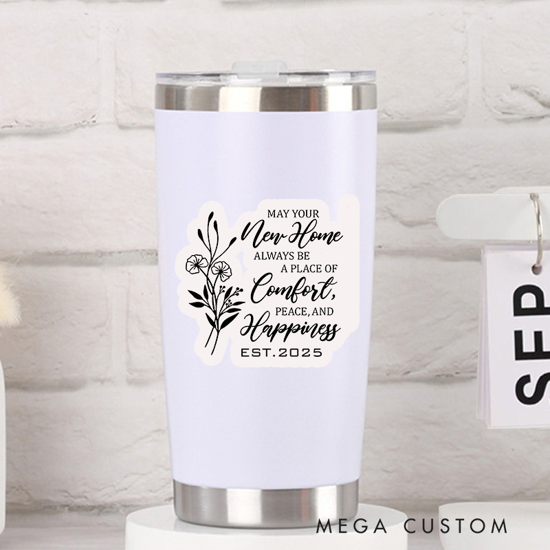 Personalized New Home Stickers Custom Housewarming Labels May Your Home Be a Place of Comfort Peace and Happiness Decorative Moving Stickers for Gifts