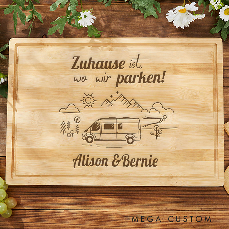 Personalized Outdoor Nature Lover Cutting Board Engraved Rv Camping Cutting Board Gift for Couple