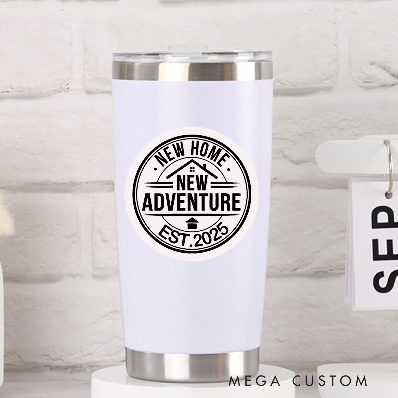 Personalized New Home Stickers New Adventure Design Custom Housewarming Labels Decorative Moving Stickers for Homeowners Gift and Celebration Supplies