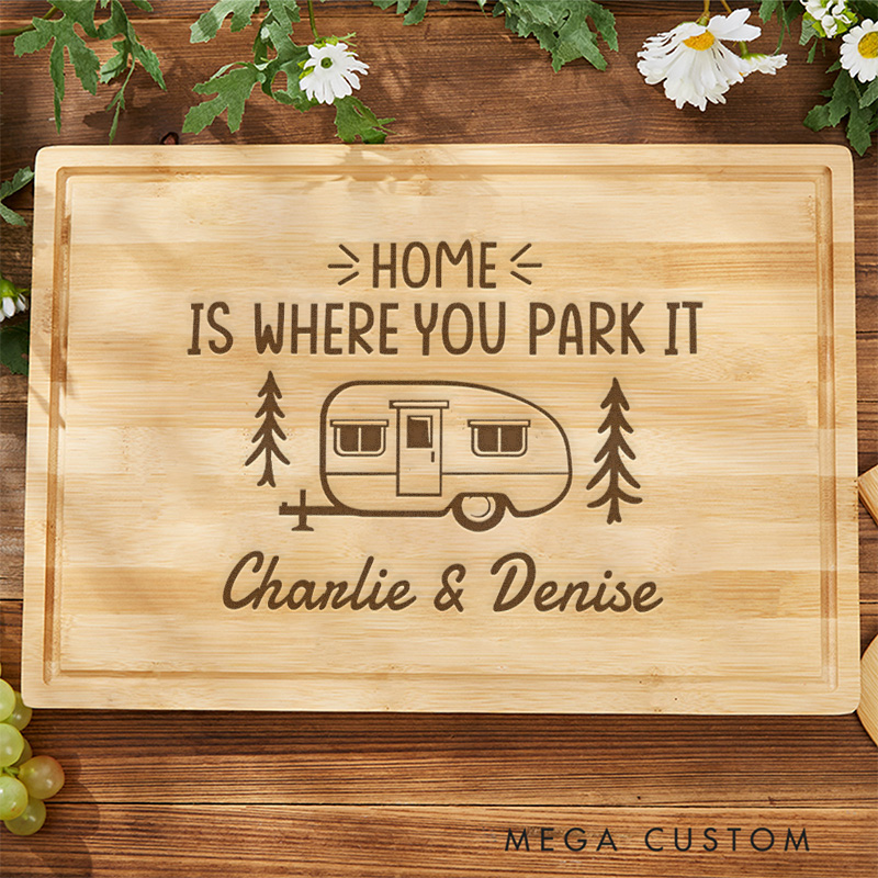 Personalized Outdoor Adventures Cutting Board Camping Barbecue Enthusiasts Cutting Board Gift for Couple