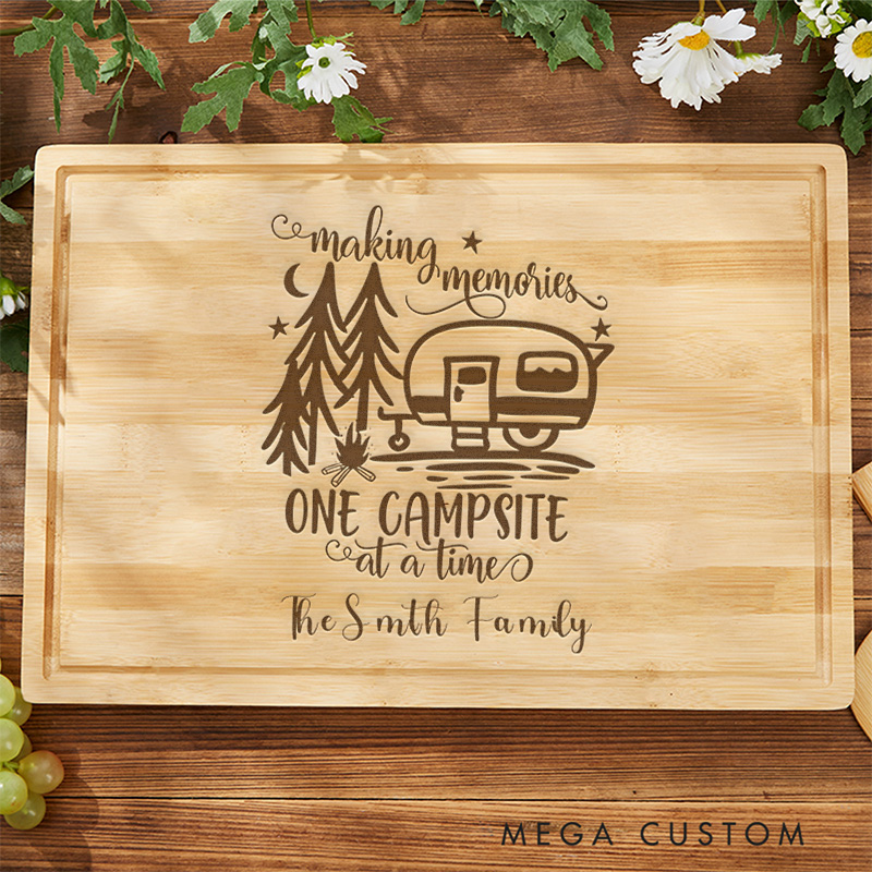 Personalized Outdoor Life Enthusiasts Cutting Board Camping Barbecue Cutting Board Gift for Hiking Family