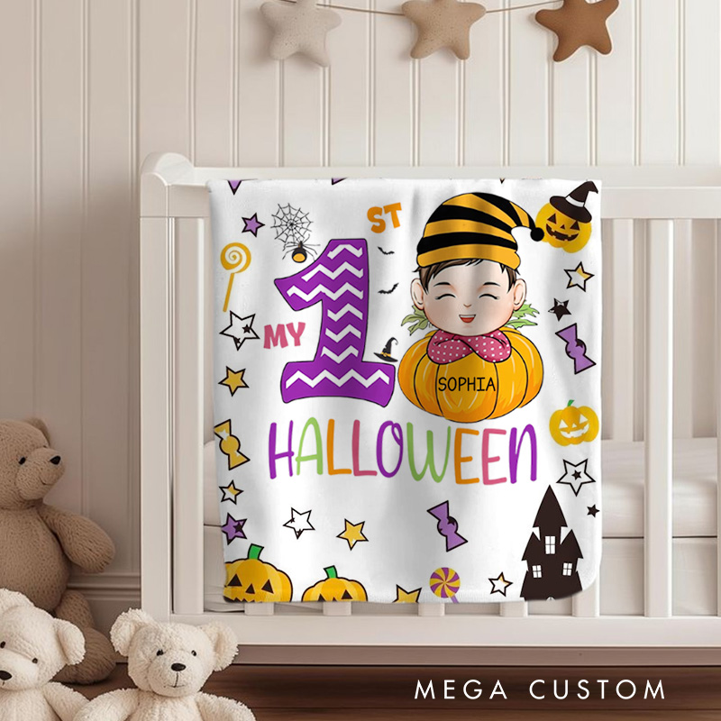 Personalized My 1st Halloween Baby Blanket Halloween Gift