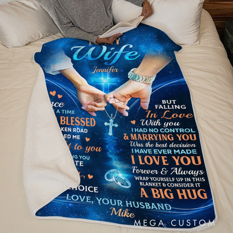 Personalized God Blessed the Broken Road Couple Soft Throw Blanket with Name Home Decor Christian Gift for Wife from Husband