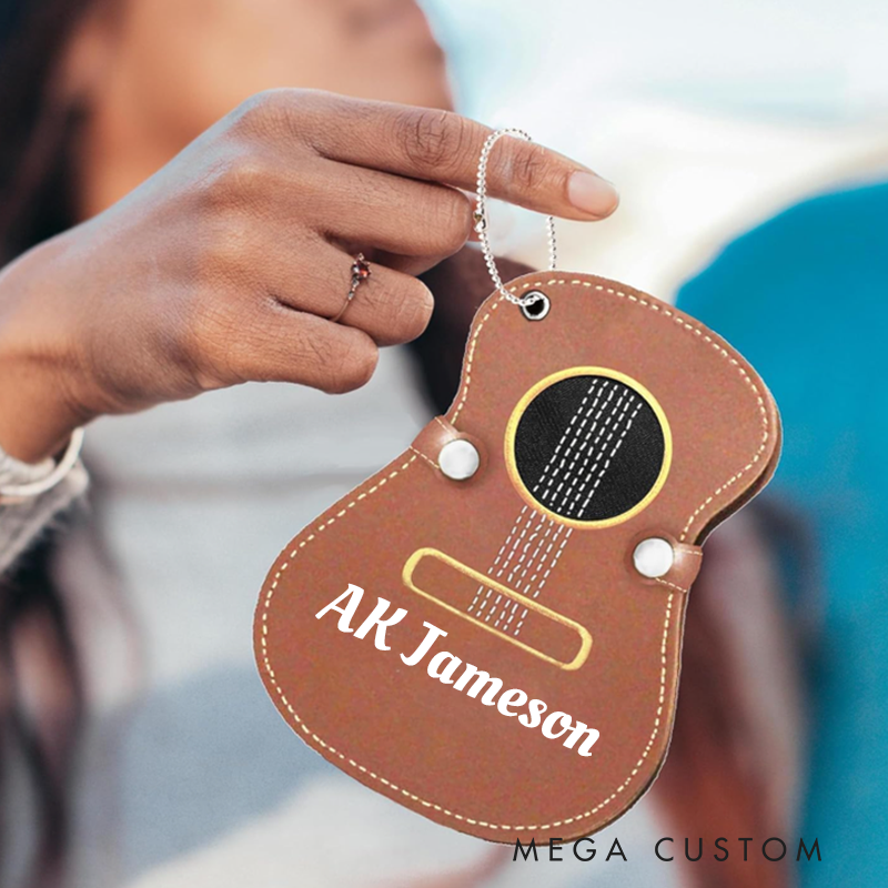 Personalized Guitar Leather Pouch Custom Guitar Pouch Guitar Accessories