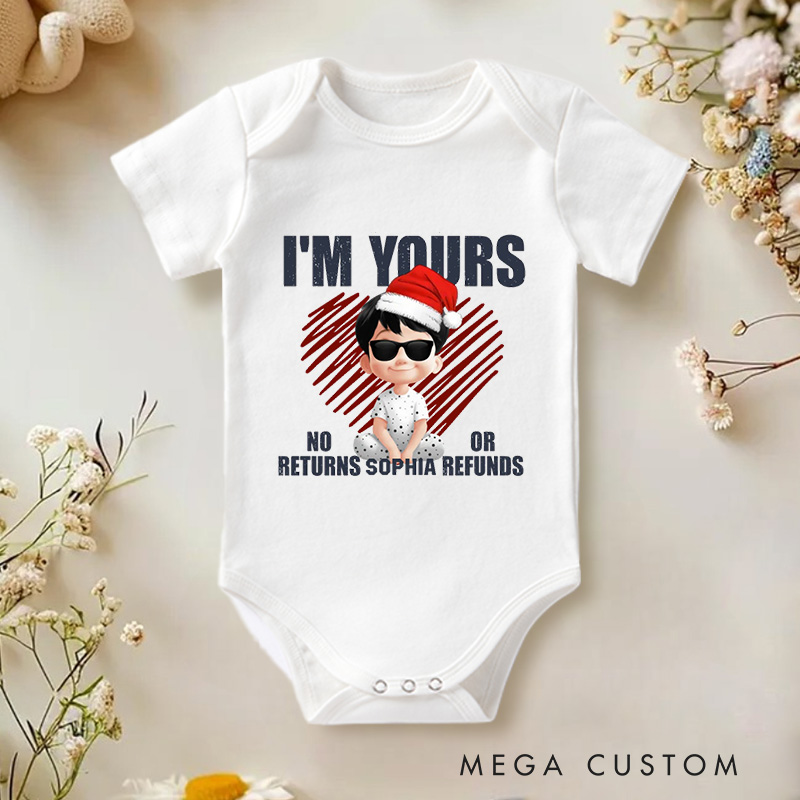 Personalized Adorable Holiday Humor with Playful Baby Ownership Statement for Festive Occasions Baby bodysuit